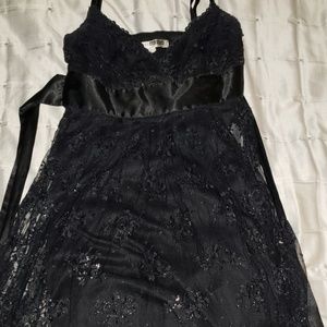 Black lace babydoll dress